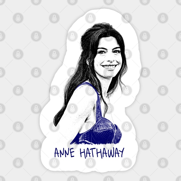 Anne Hathaway Sticker by Lowchoose